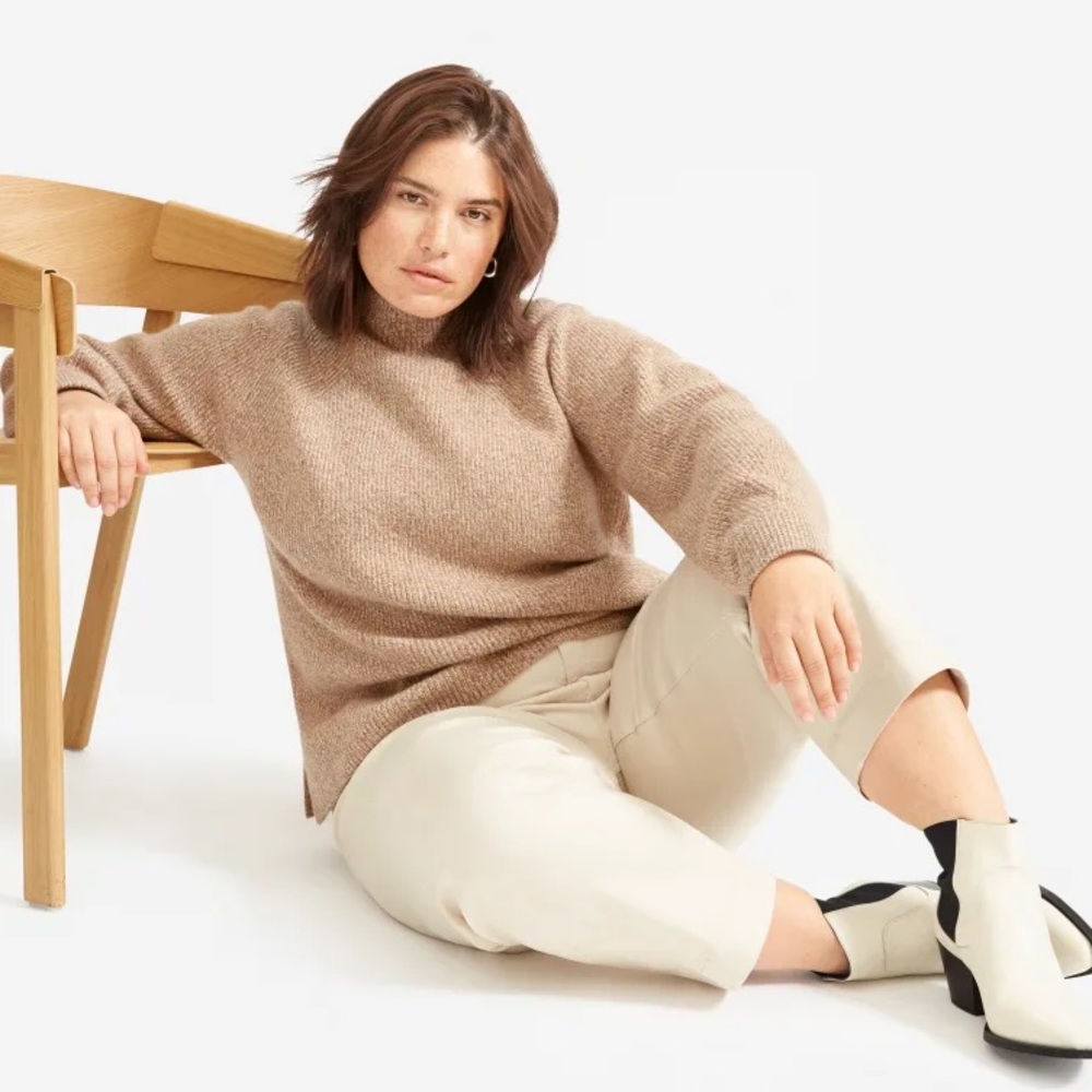Everlane Straight Leg Crop - Sandstone. Size 2
